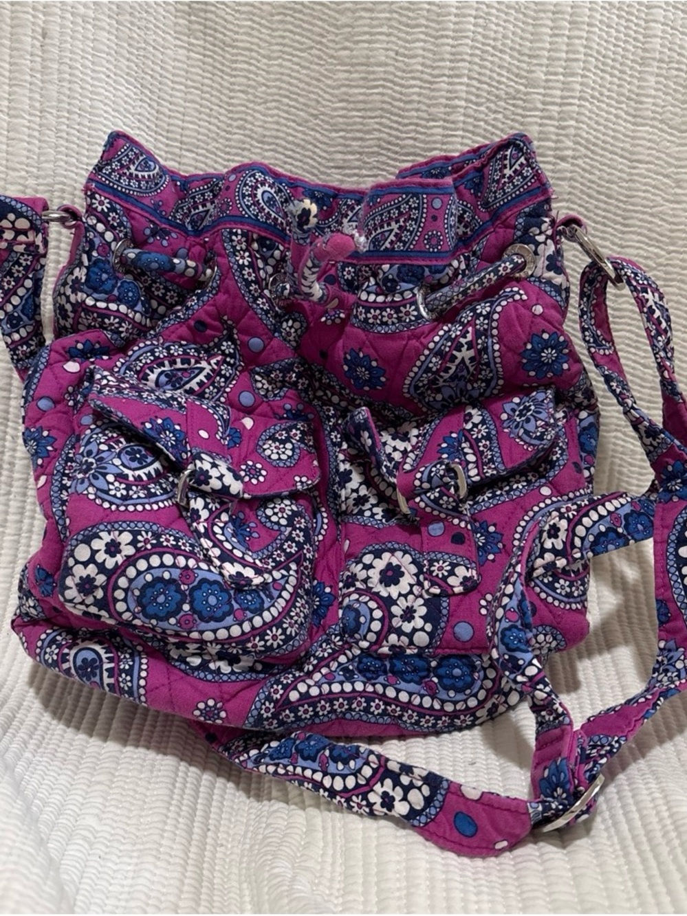 vera bradley Quilted Paisley Crossbody Bag - Purple Floral Print